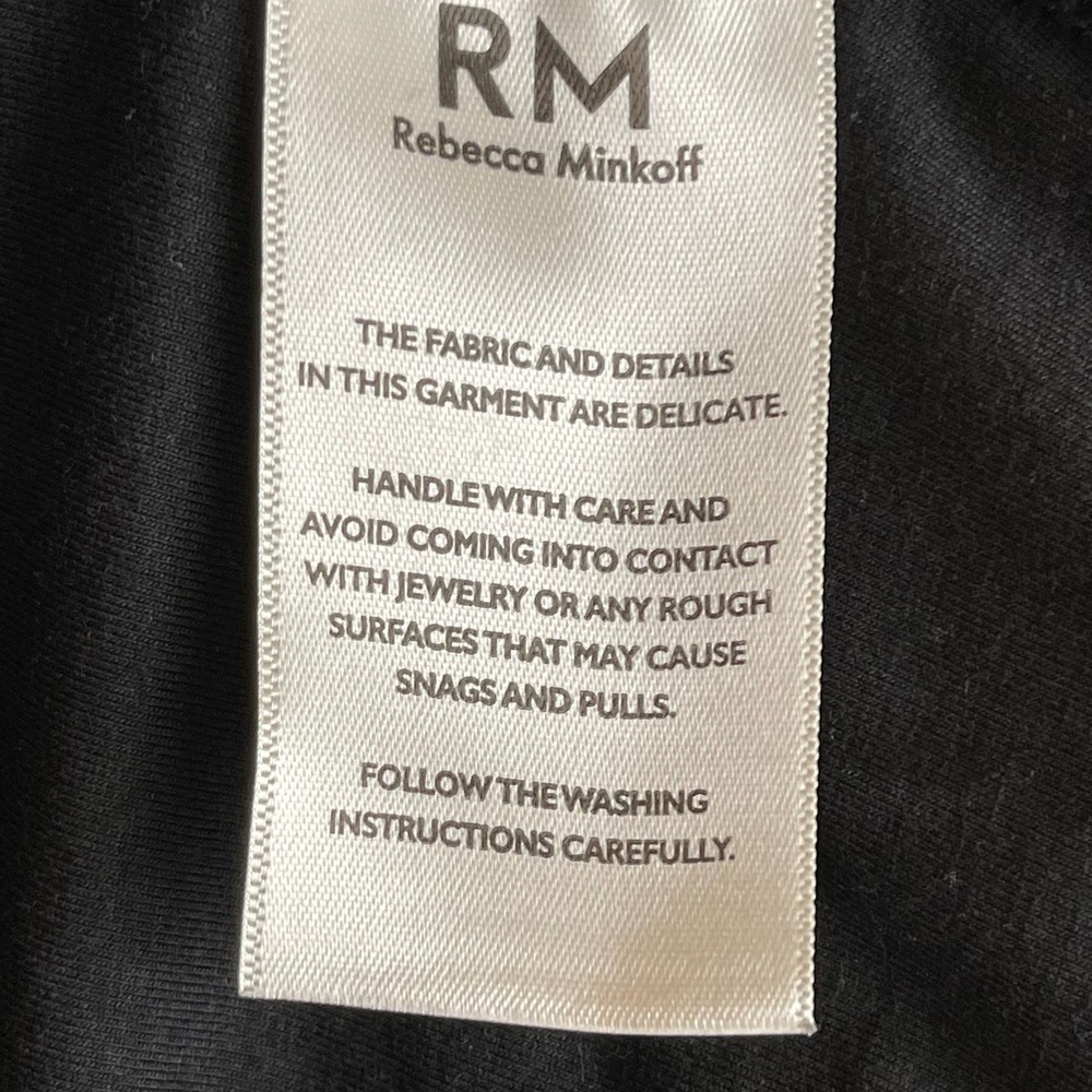 Rebecca Minkoff Women's Black Ruched Side Mock Neck Sleeveless‎ Top Size Large - Picture 6 of 6